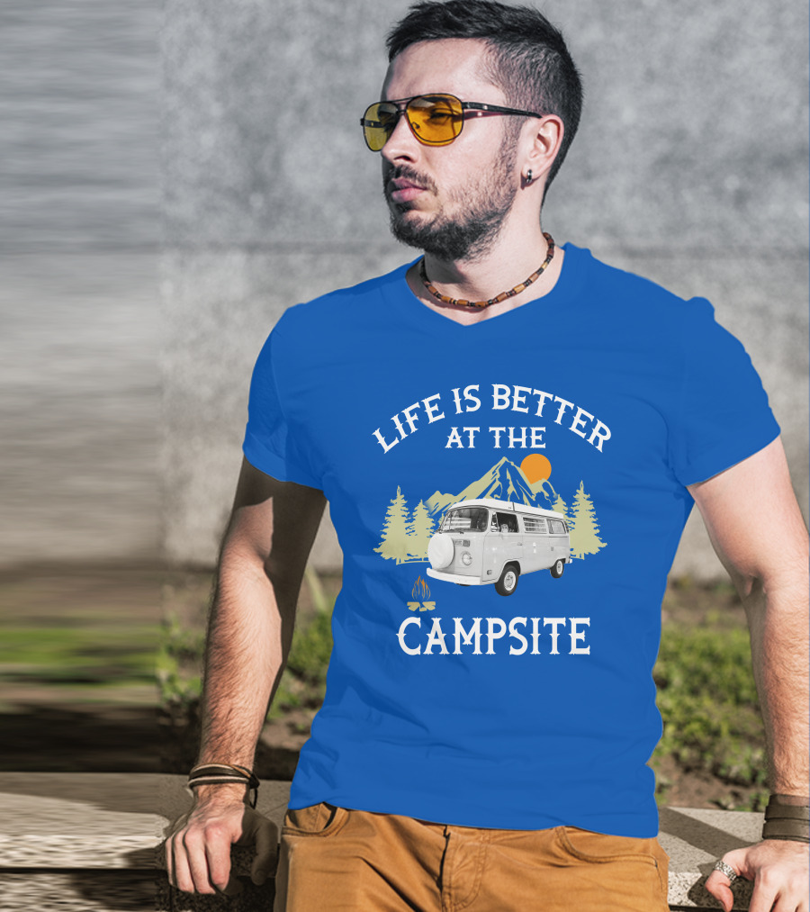 Life Is Better At The Campsite Vw Bus Camper T-Shirt
