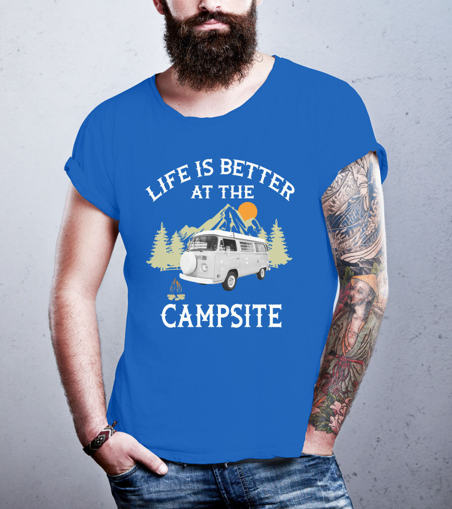 Life Is Better At The Campsite Vw Bus Camper T-Shirt