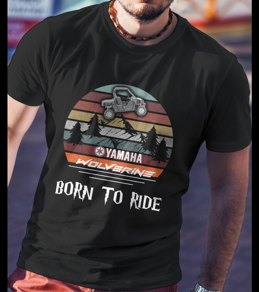 Yamaha Wolverine Born To Ride Vintage Sunset Forest T-Shirt