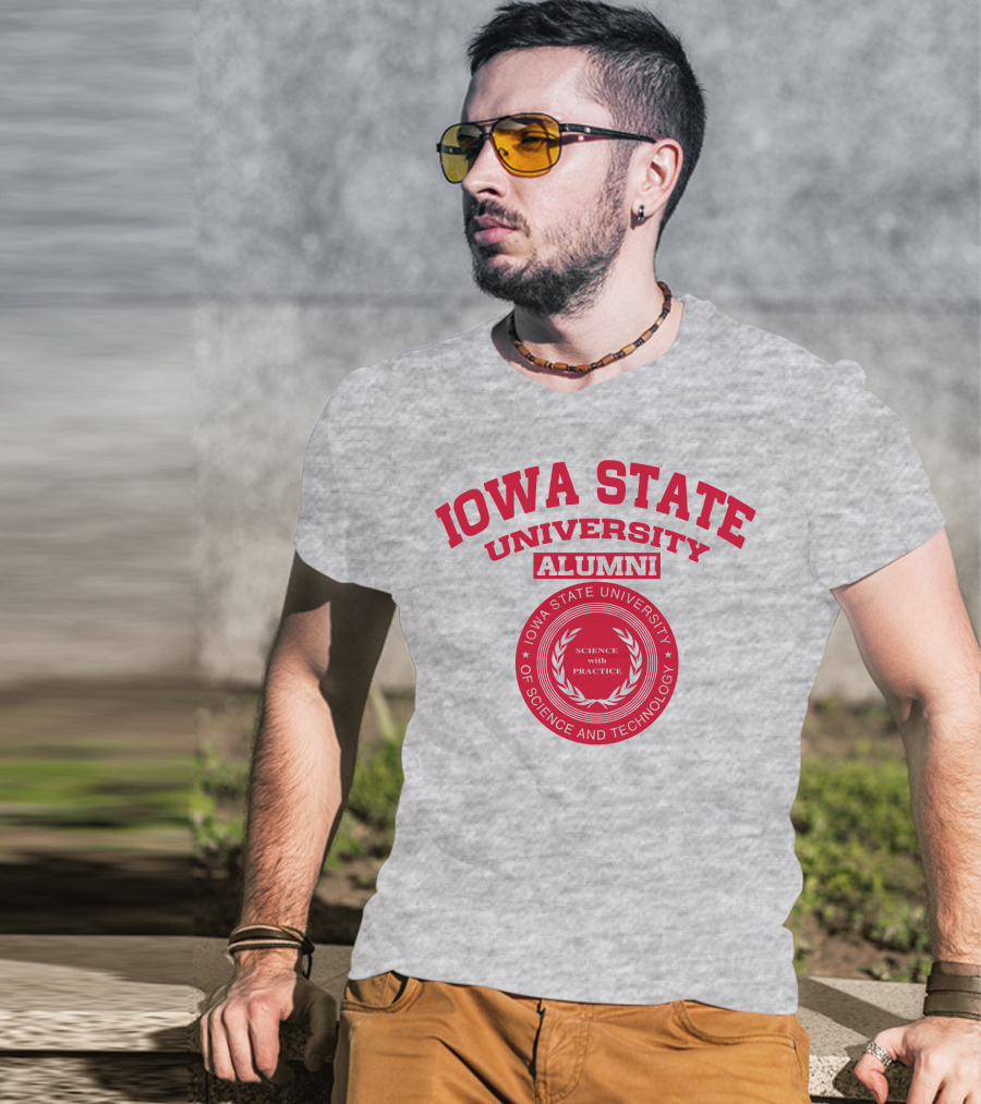 Iowa State University Alumni Science With Practice Circular Seal T-Shirt