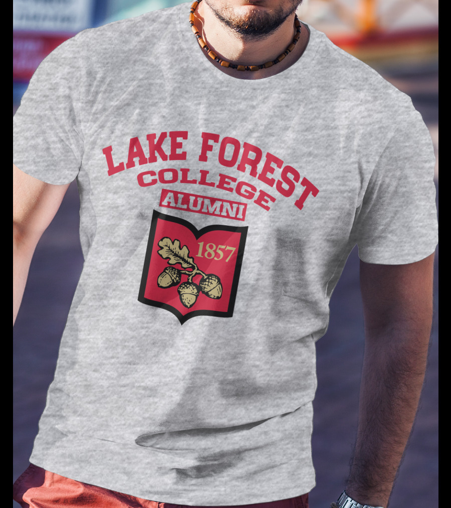 Lake Forest College Alumni 1857 Logo Acorn Shield T-Shirt