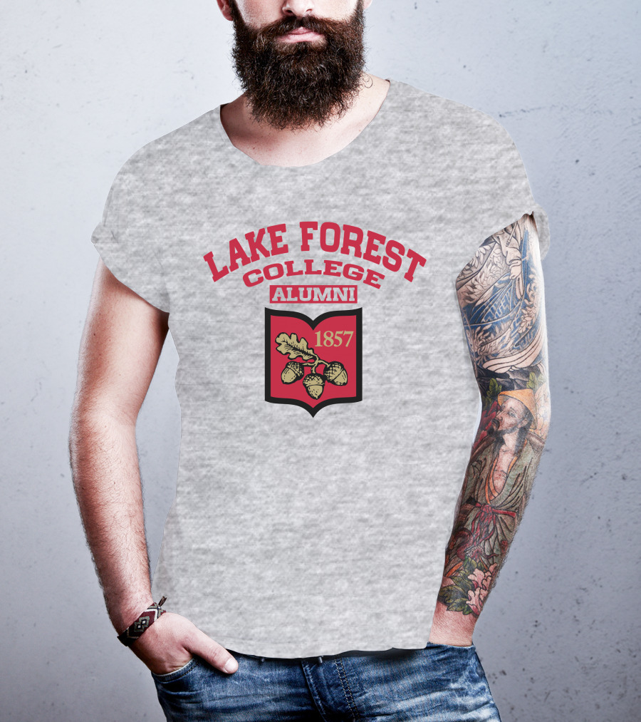 Lake Forest College Alumni 1857 Logo Acorn Shield T-Shirt