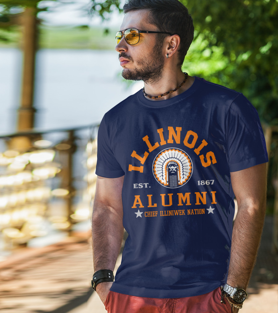 Illinois Alumni Chief Illiniwek Nation Est. 1867 T-Shirt