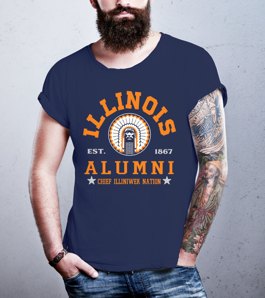 Illinois Alumni Chief Illiniwek Nation Est. 1867 T-Shirt