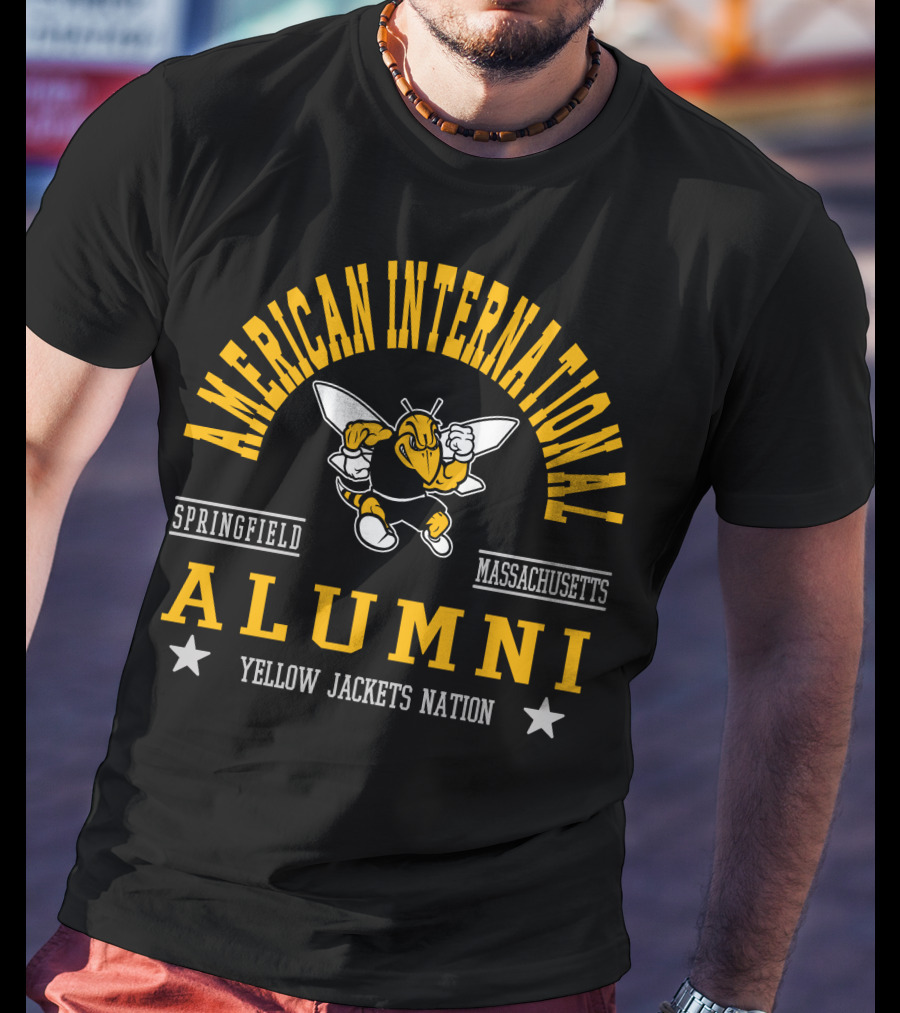 American International Springfield Massachusetts Alumni Yellow Jackets Nation T-Shirt