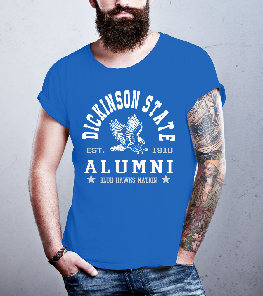 Dickinson State Alumni Blue Hawks Nation Est. 1918 T-Shirt