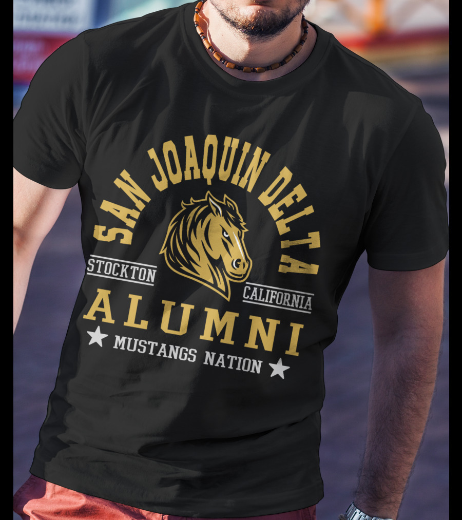 San Joaquin Delta Alumni Stockton California Mustangs Nation T-Shirt