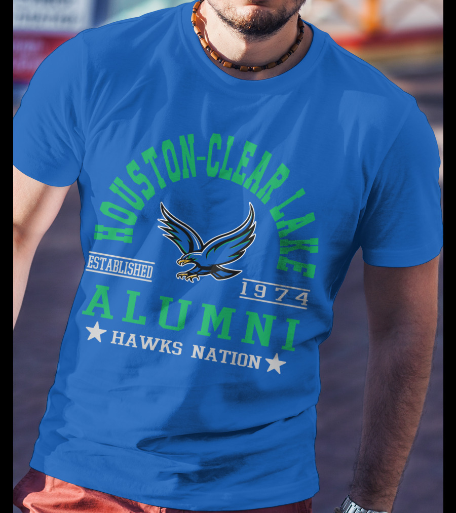 Houston-Clear Lake Alumni Established 1974 Hawks Nation T-Shirt