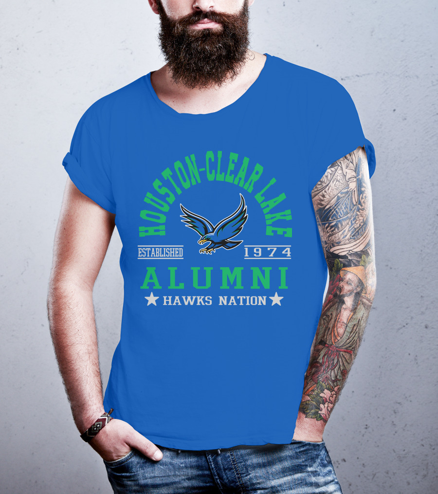 Houston-Clear Lake Alumni Established 1974 Hawks Nation T-Shirt