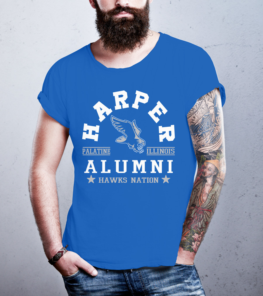 Harper College Alumni Hawks Nation Palatine Illinois T-Shirt
