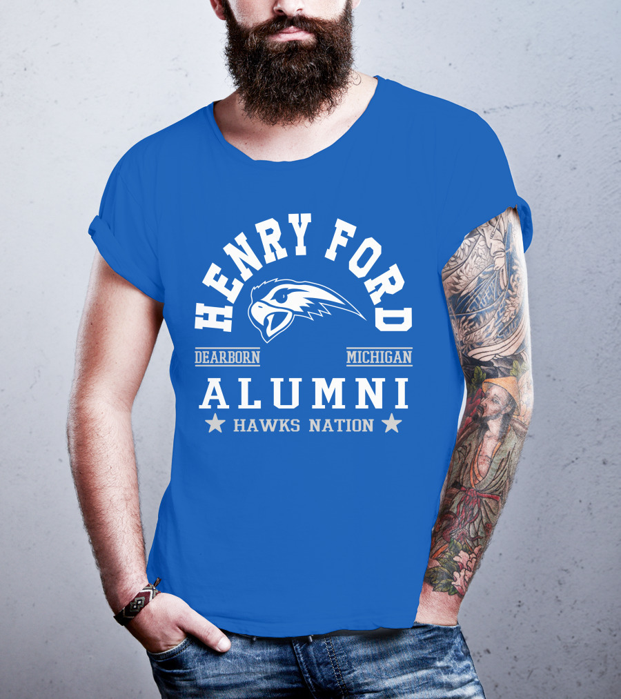 Henry Ford Dearborn Michigan Alumni Hawks Nation T-Shirt