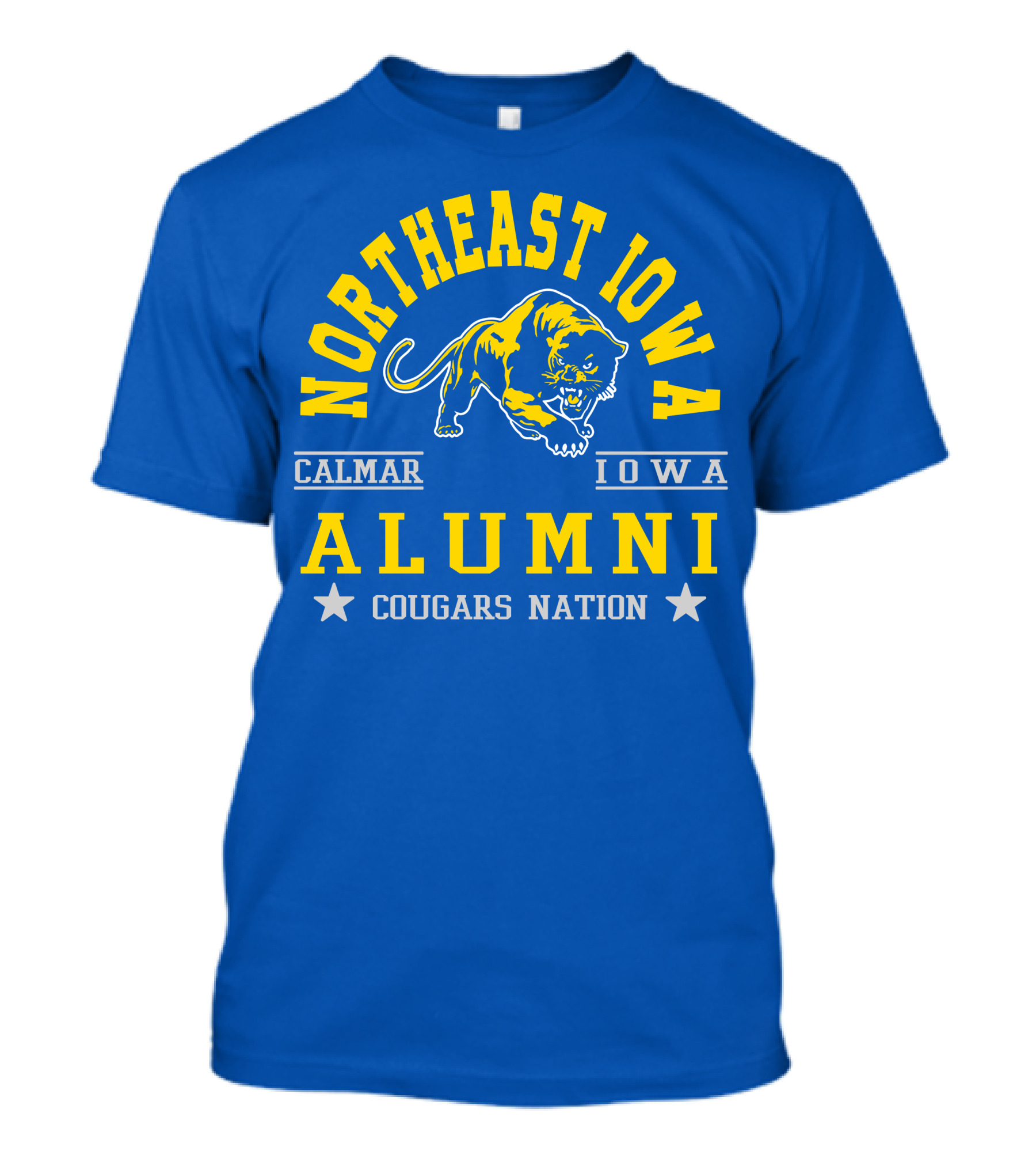 Northeast Iowa Calmar Iowa Alumni Cougars Nation T-Shirt