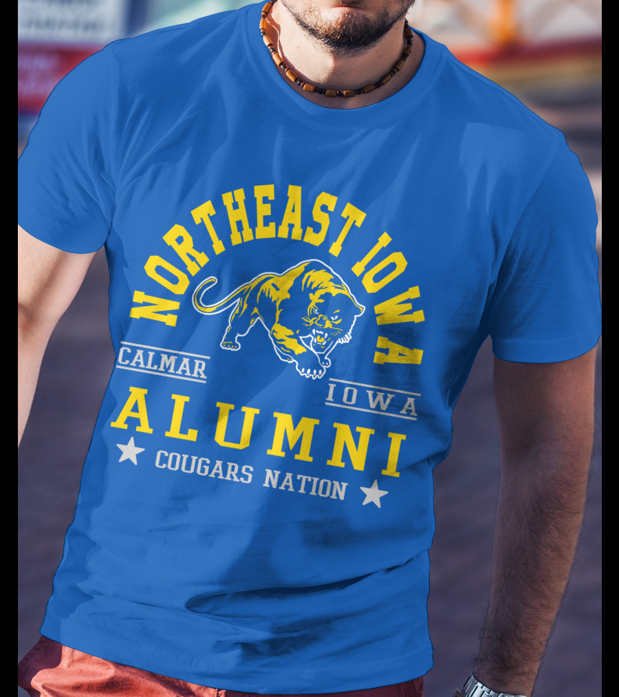 Northeast Iowa Calmar Iowa Alumni Cougars Nation T-Shirt