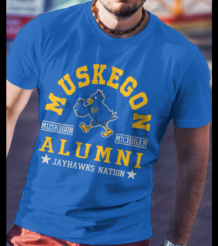Muskegon Michigan Alumni Jayhawks Nation T-Shirt
