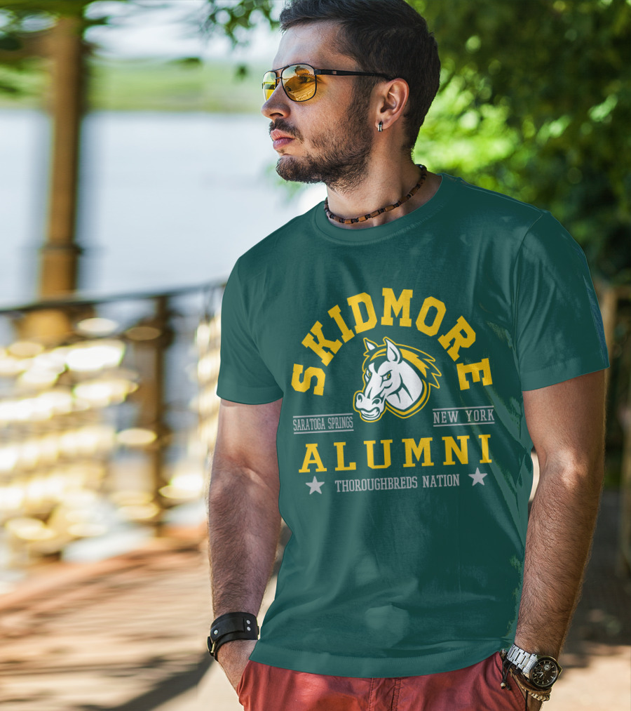 Skidmore College Alumni Saratoga Springs New York Thoroughbreds Nation T-Shirt