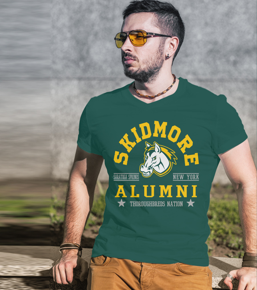 Skidmore College Alumni Saratoga Springs New York Thoroughbreds Nation T-Shirt
