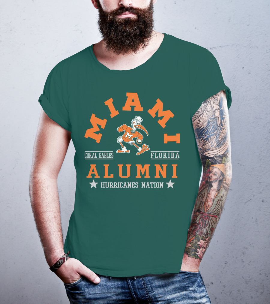 Miami Alumni Coral Gables Florida Hurricanes Nation T-Shirt