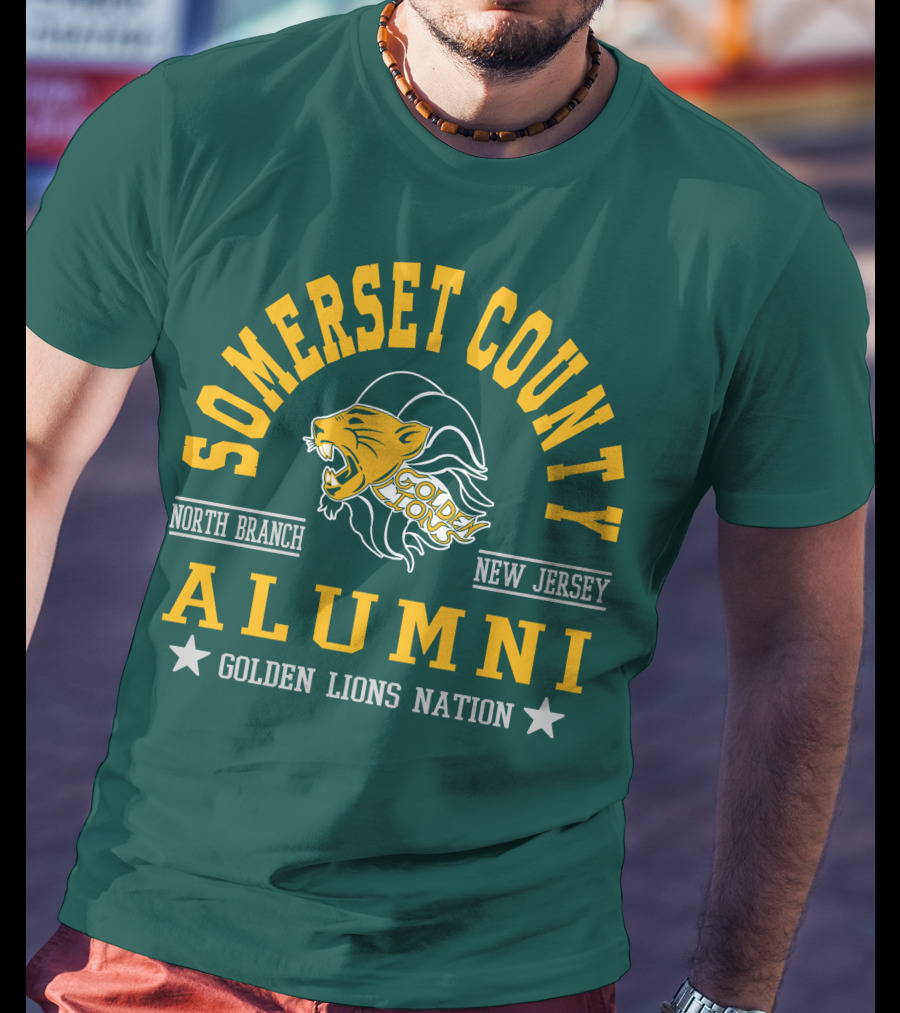 Somerset County New Jersey Alumni Golden Lions Nation North Branch T-Shirt