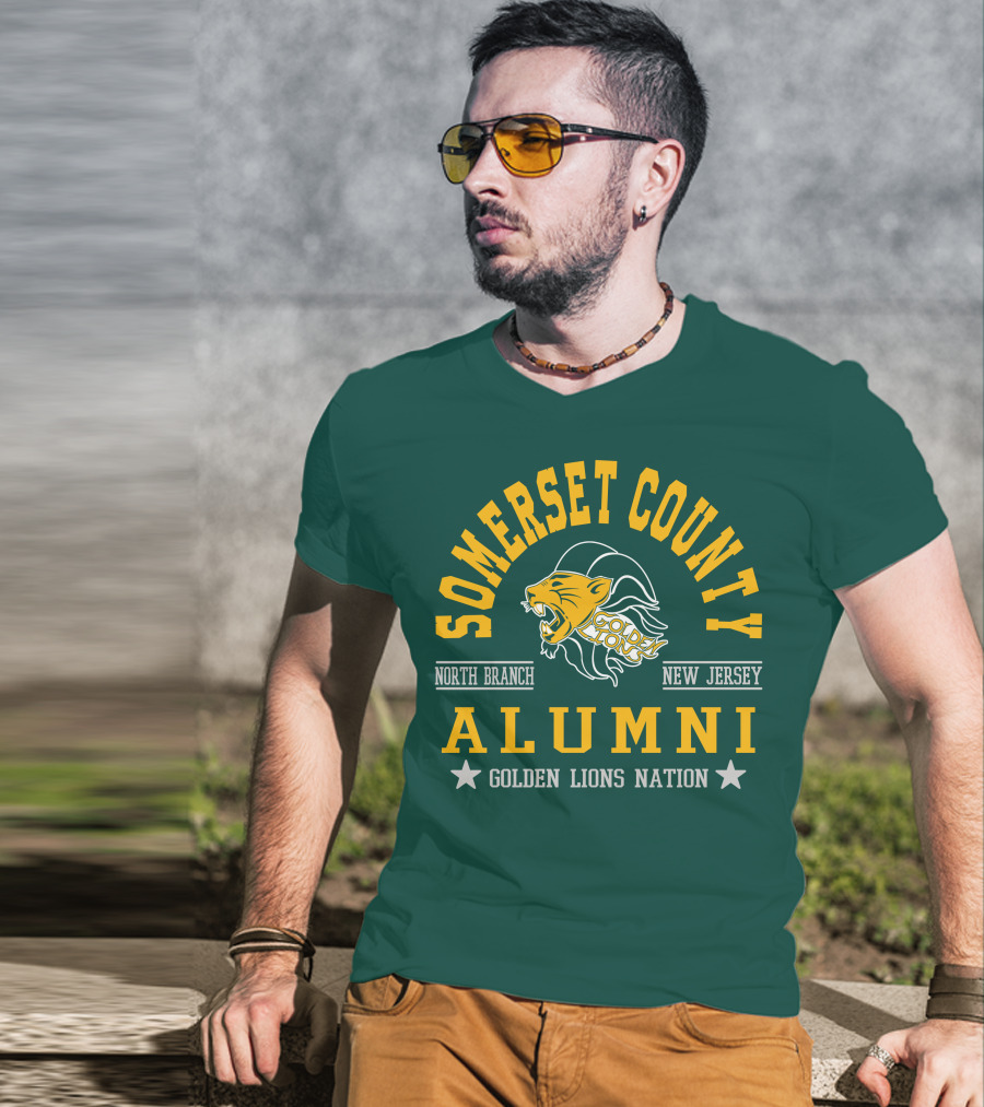 Somerset County New Jersey Alumni Golden Lions Nation North Branch T-Shirt