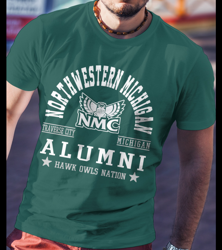 Northwestern Michigan NMC Traverse City Alumni Hawk Owls Nation T-Shirt