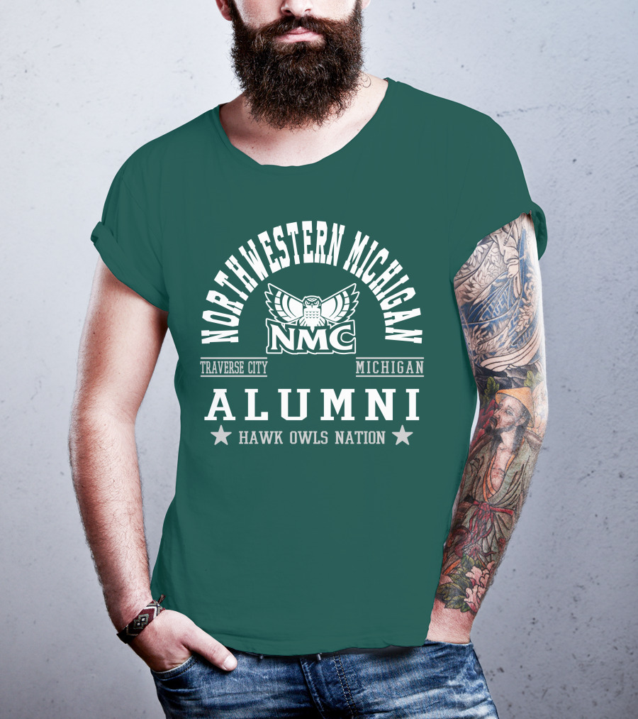 Northwestern Michigan NMC Traverse City Alumni Hawk Owls Nation T-Shirt