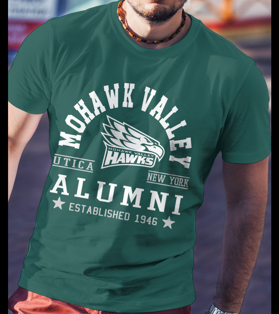 Mohawk Valley Hawks Alumni Utica New York Established 1946 T-Shirt