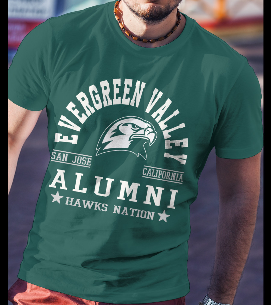 Evergreen Valley San Jose California Alumni Hawks Nation T-Shirt