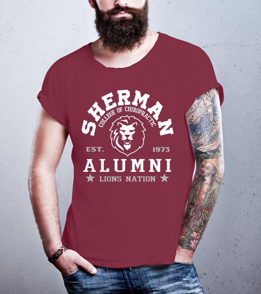 SHERMAN College Of Chiropractic Alumni EST. 1973 Lions Nation T-Shirt