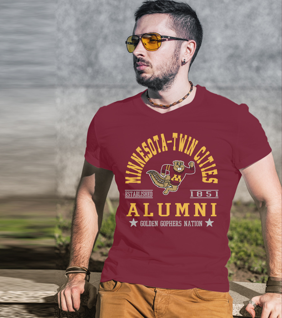 Minnesota-Twin Cities Alumni Established 1851 Golden Gophers Nation T-Shirt