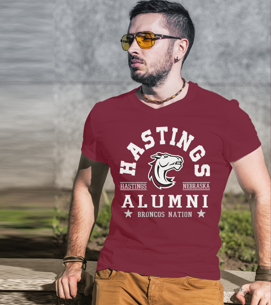 Hastings Nebraska Alumni Broncos Nation Hastings College T-Shirt