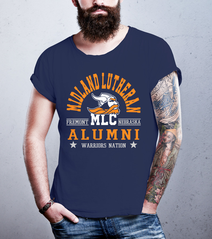 Midland Lutheran College Fremont Nebraska MLC Alumni Warriors Nation T-Shirt