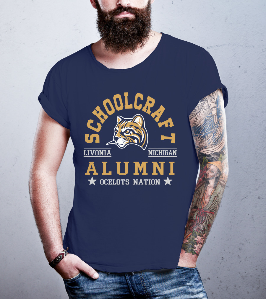 Schoolcraft College Alumni Ocelots Nation Livonia Michigan T-Shirt