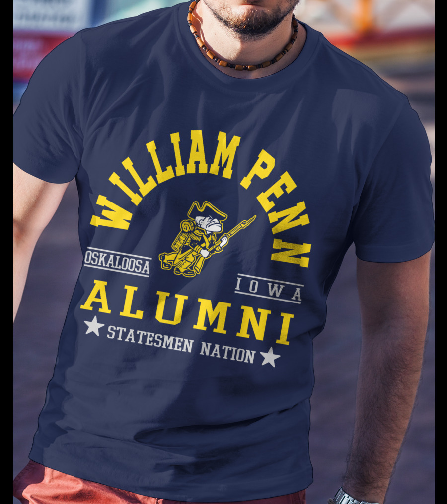 William Penn Oskaloosa Iowa Alumni Statesmen Nation T-Shirt