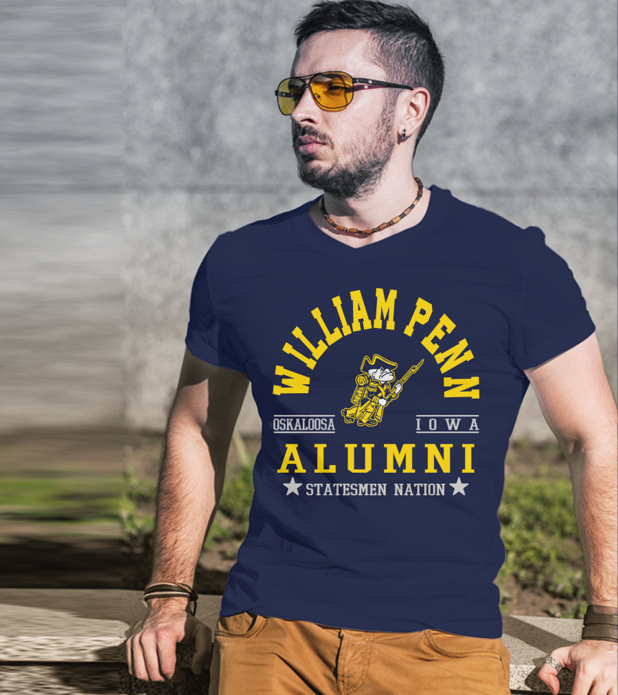 William Penn Oskaloosa Iowa Alumni Statesmen Nation T-Shirt