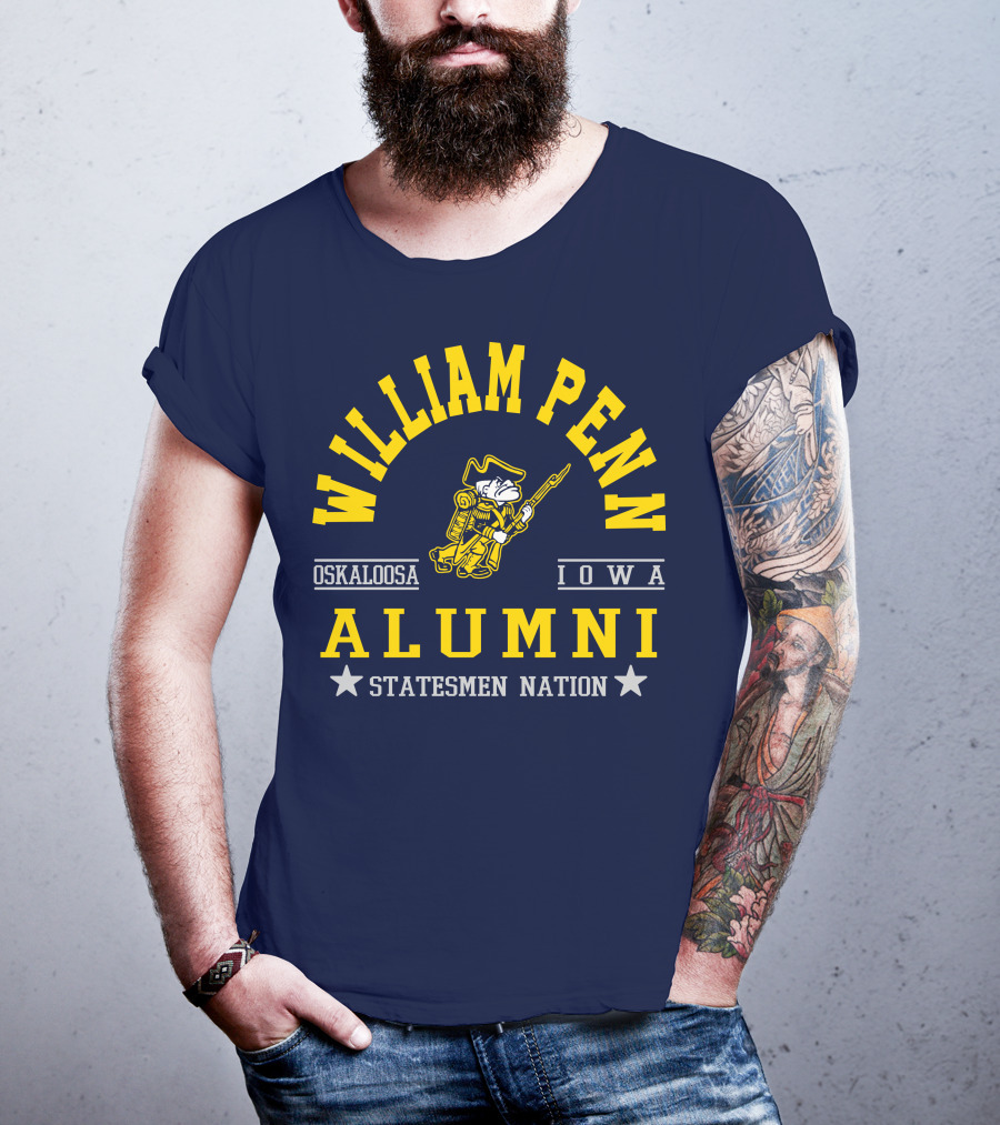 William Penn Oskaloosa Iowa Alumni Statesmen Nation T-Shirt