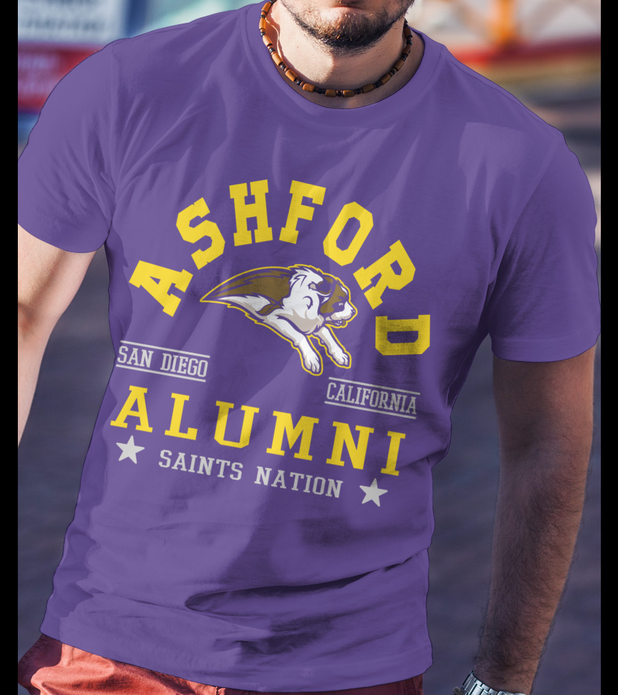 Ashford Alumni San Diego California Saints Nation T-Shirt