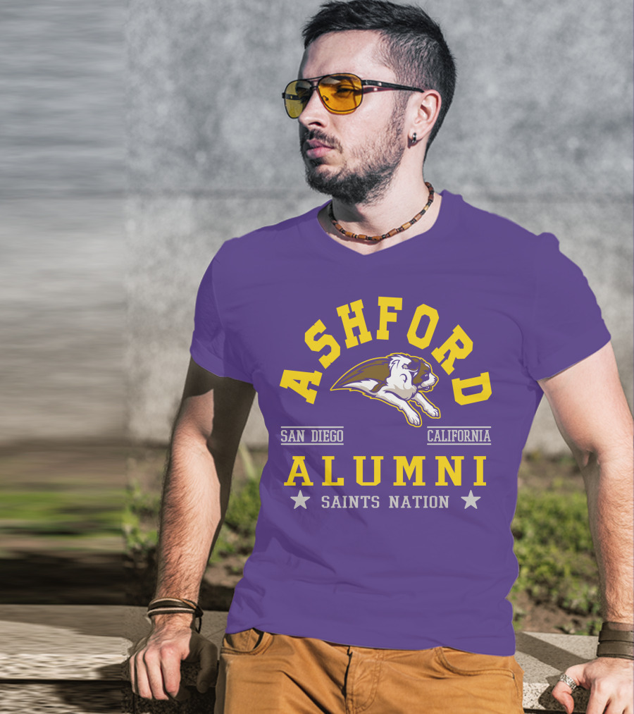 Ashford Alumni San Diego California Saints Nation T-Shirt