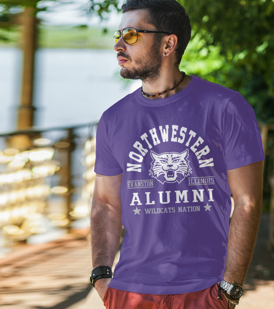 Northwestern Wildcats Alumni Evanston Illinois Nation T-Shirt