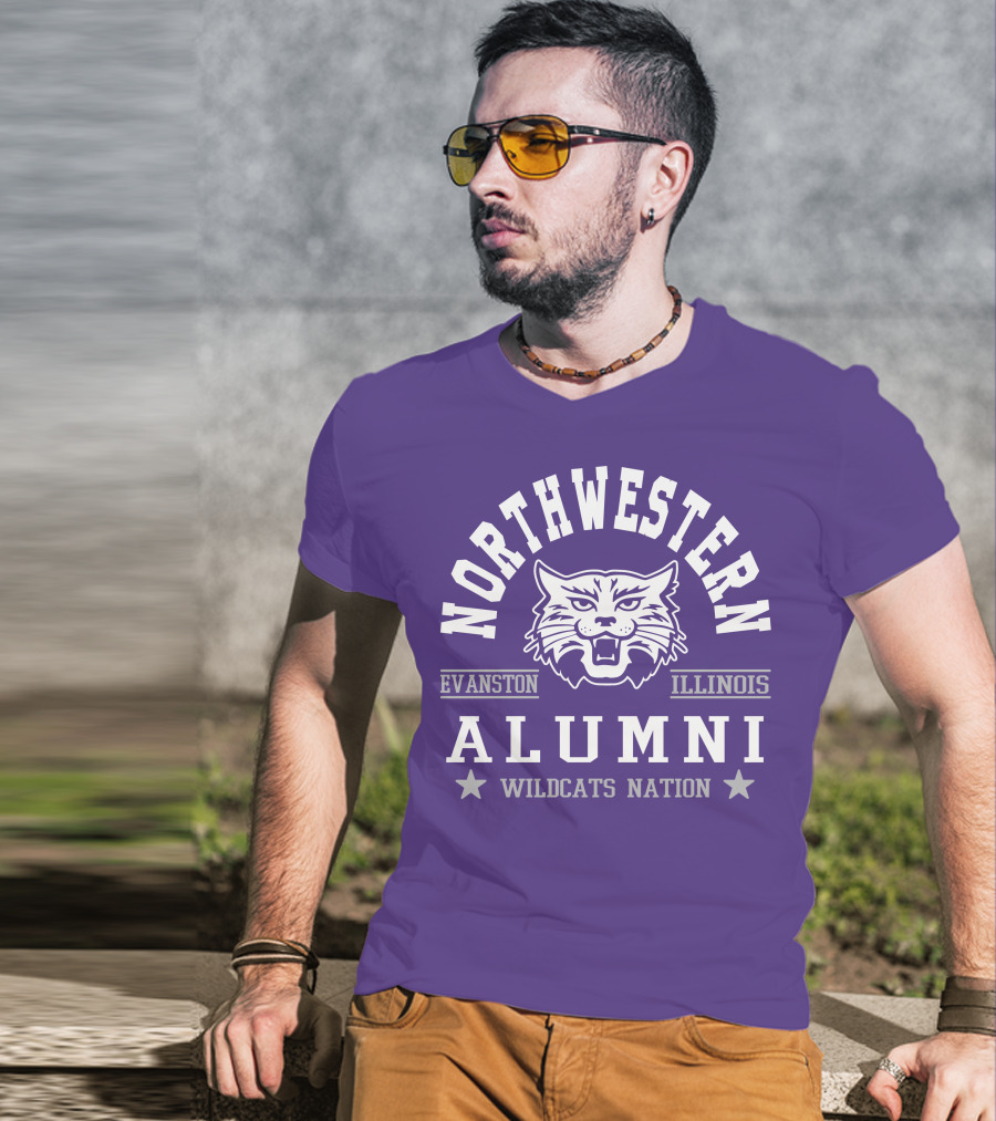 Northwestern Wildcats Alumni Evanston Illinois Nation T-Shirt