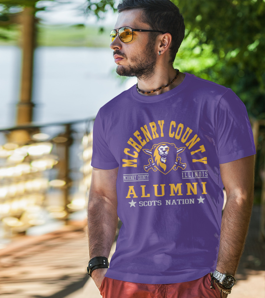 McHenry County Illinois Alumni Scots Nation Lion Crest T-Shirt