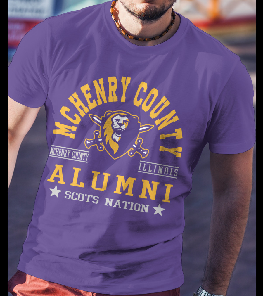 McHenry County Illinois Alumni Scots Nation Lion Crest T-Shirt