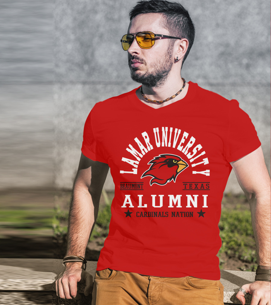 Lamar University Alumni Beaumont Texas Cardinals Nation T-Shirt