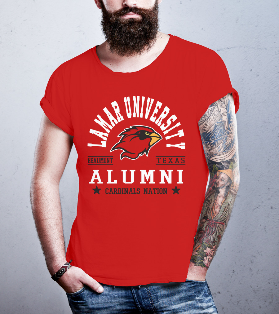 Lamar University Alumni Beaumont Texas Cardinals Nation T-Shirt