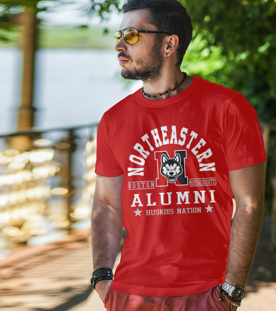 Northeastern Alumni Boston Massachusetts Huskies Nation T-Shirt