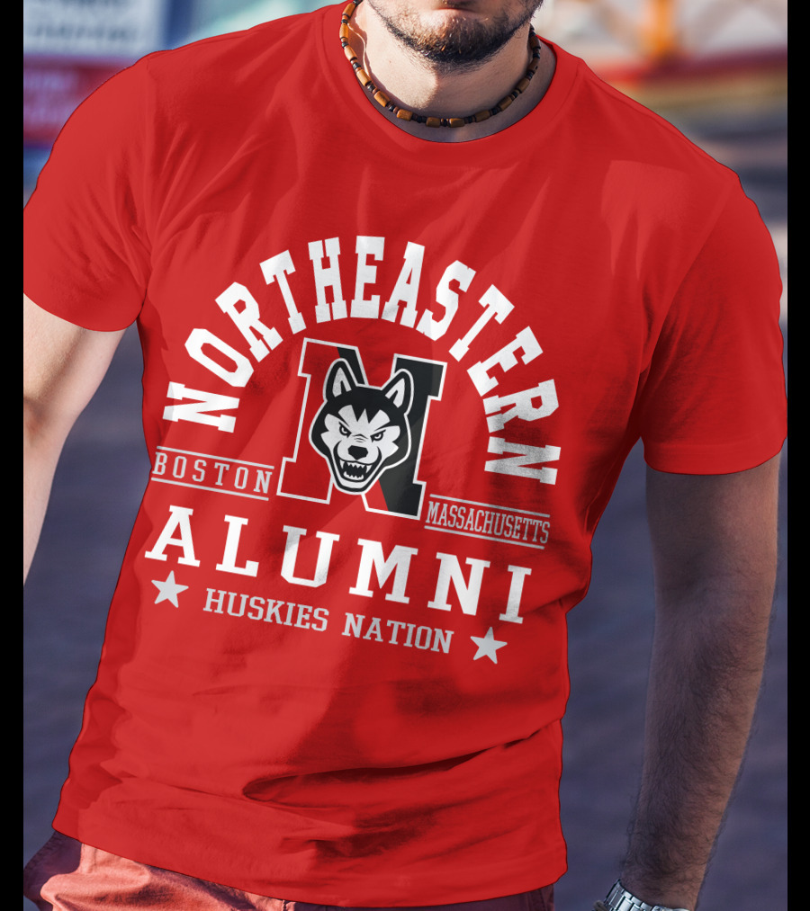Northeastern Alumni Boston Massachusetts Huskies Nation T-Shirt