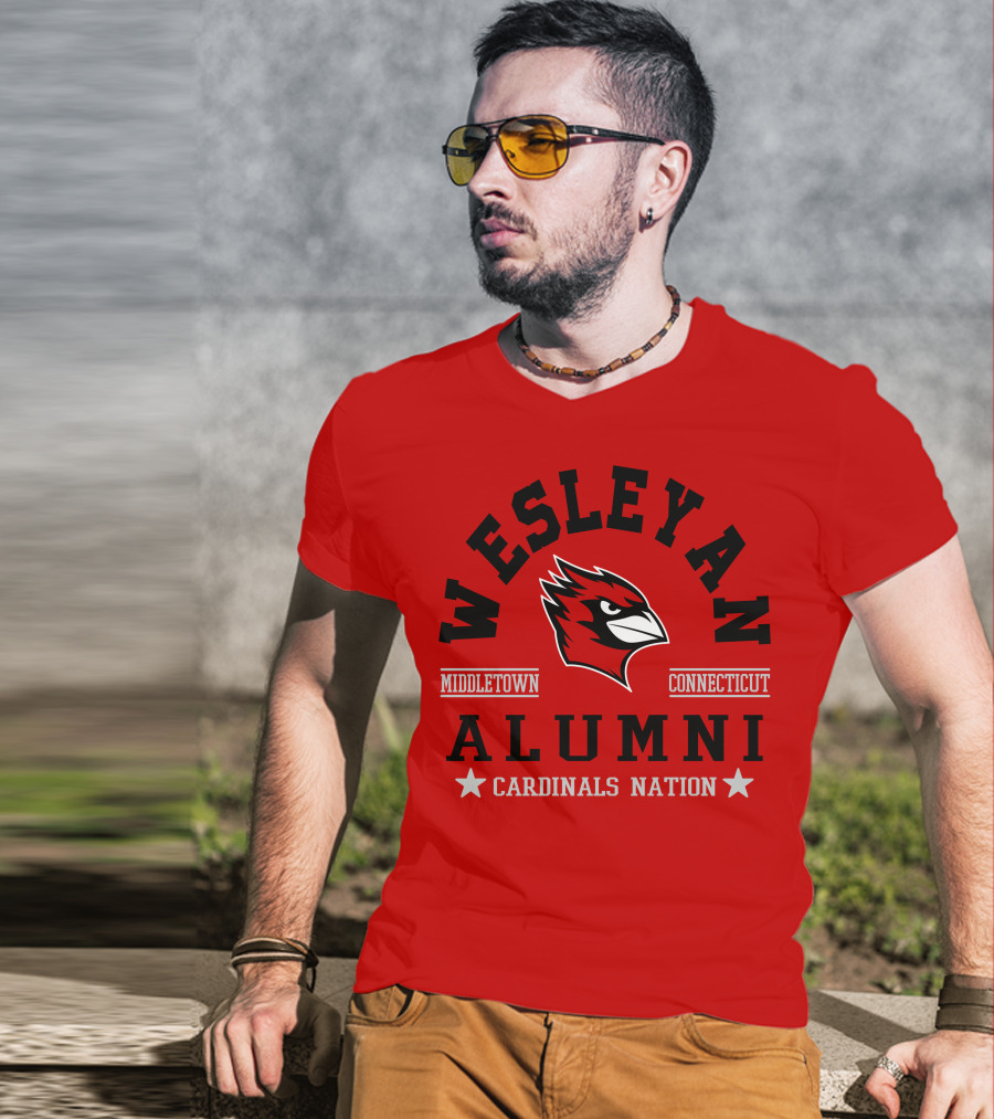 Wesleyan Alumni Middletown Connecticut Cardinals Nation T-Shirt
