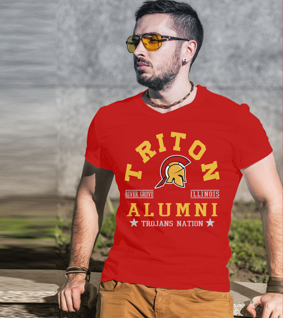 Triton Alumni River Grove Illinois Trojans Nation T-Shirt