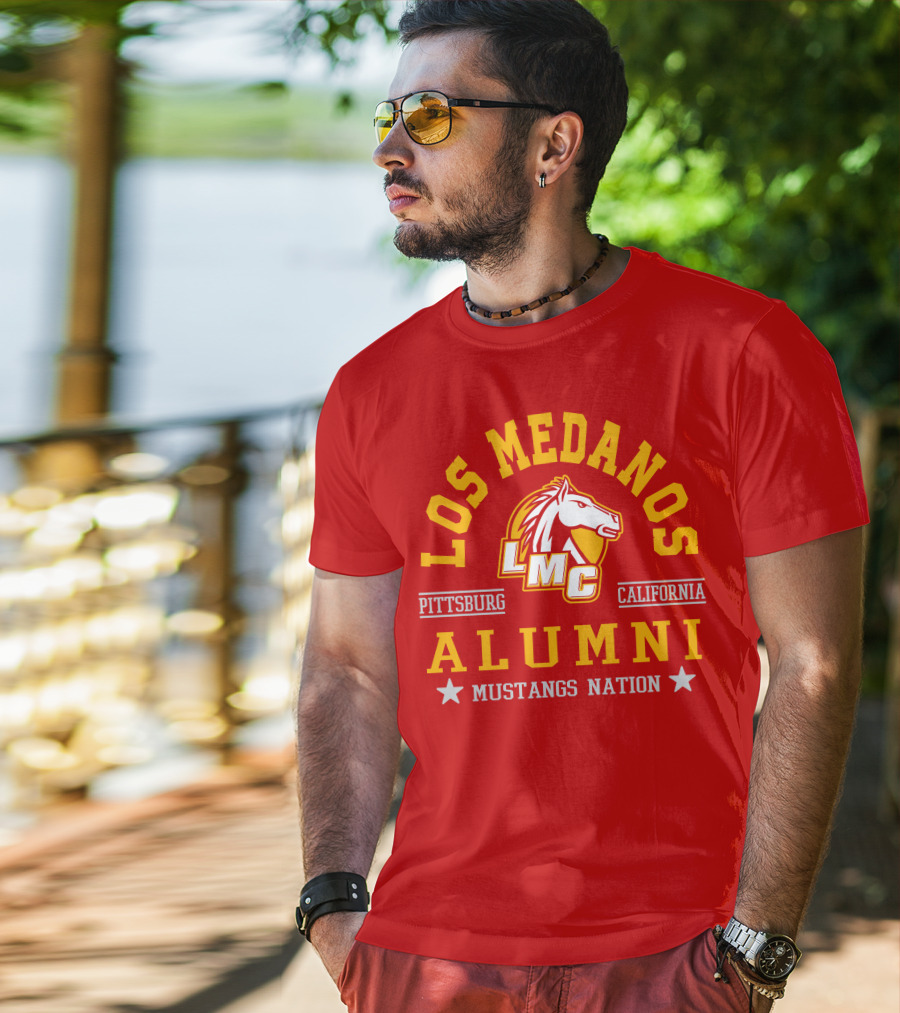 Los Medanos Pittsburg California LMC Alumni Mustangs Nation T-Shirt