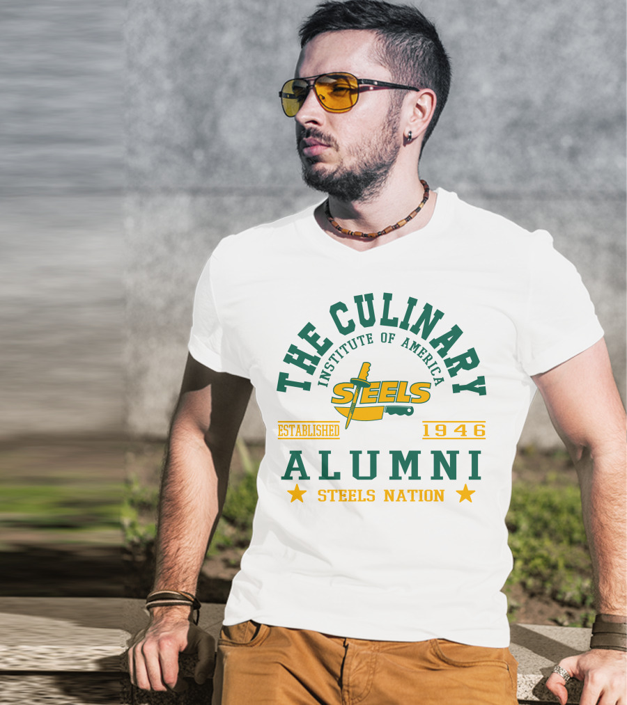 The Culinary Institute Of America Steels Nation Alumni Established 1946 T-Shirt
