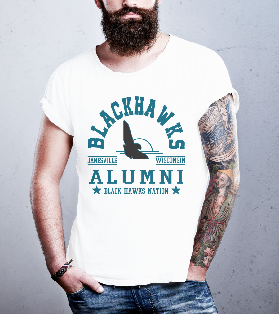 Blackhawks Alumni Janesville Wisconsin Black Hawks Nation T-Shirt